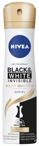 De Online Drogist Nivea black & white silky smooth deodorant spray 150ml aanbieding