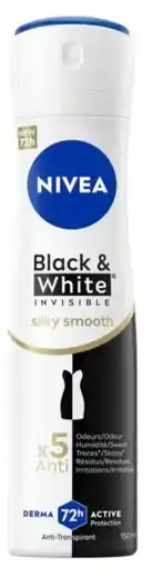 De Online Drogist Nivea black & white silky smooth deodorant spray 150ml aanbieding