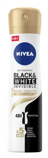 De Online Drogist Nivea black & white silky smooth deodorant spray 150ml aanbieding