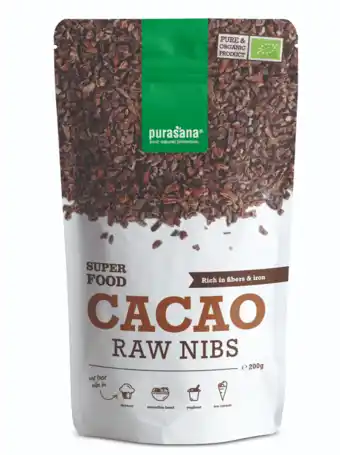 De Online Drogist Purasana cacao raw nibs 200gr aanbieding