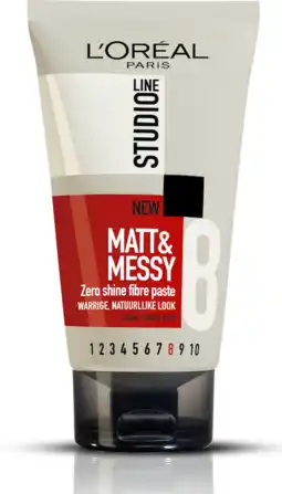 De Online Drogist L'oréal paris studio line matt & messy fibre paste 150ml aanbieding