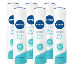 De Online Drogist Nivea dry fresh deodorant spray mulitverpakking 6x150ml aanbieding