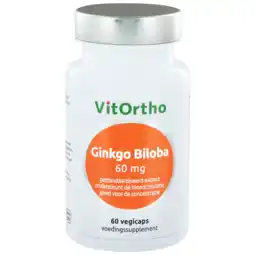 De Online Drogist Vitortho ginkgo biloba extract 60mg capsules 60vcp aanbieding