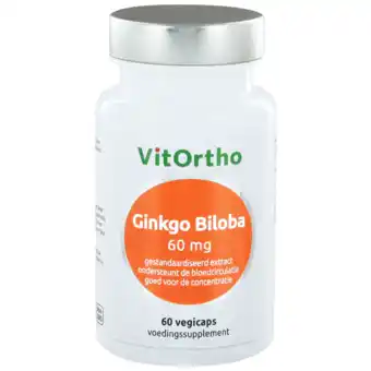 De Online Drogist Vitortho ginkgo biloba extract 60mg capsules 60vcp aanbieding