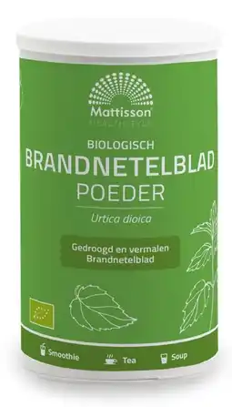 De Online Drogist Mattisson healthstyle biologisch brandnetelblad poeder 200gr aanbieding