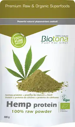 De Online Drogist Biotona hemp protein powder raw 300gr aanbieding