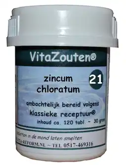 De Online Drogist Vita reform van der snoek vita reform vitazouten nr. 21 zincum chloratum muriaticum 120tb aanbieding