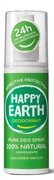 De Online Drogist Happy earth happy earth 100% natuurlijke deo spray cucumber matcha 100ml aanbieding