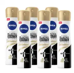 De Online Drogist Nivea black & white silky smooth deodorant spray voordeelverpakking 6x150ml aanbieding