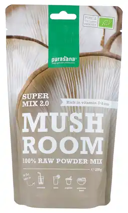 De Online Drogist Purasana mushroom super mix 2.0 250gr aanbieding