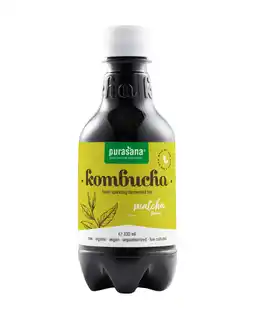 De Online Drogist Purasana kombucha fresh sparkling fermented tea matcha flavour 330ml aanbieding