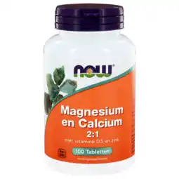 De Online Drogist Now magnesium & calcium 2:1 tabletten 100tb aanbieding