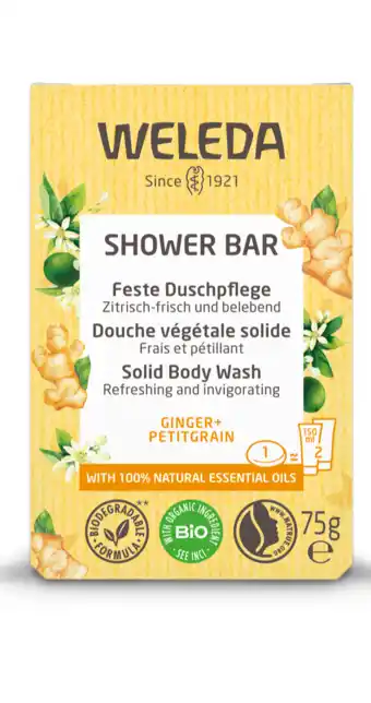 De Online Drogist Weleda shower bar ginger + petitgrain 75gr aanbieding