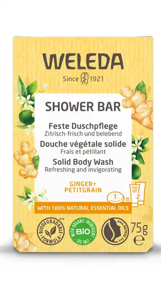 De Online Drogist Weleda shower bar ginger + petitgrain 75gr aanbieding
