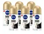De Online Drogist Nivea black & white silky smooth deodorant roller voordeelverpakking 6x50ml aanbieding