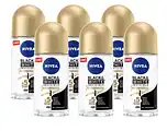De Online Drogist Nivea black & white silky smooth deodorant roller voordeelverpakking 6x50ml aanbieding