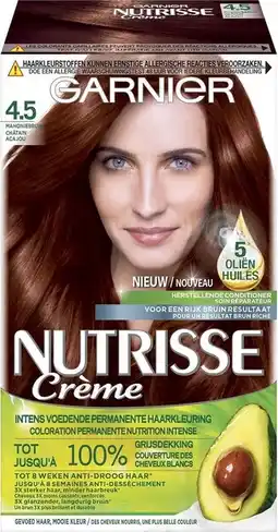 De Online Drogist Garnier nutrisse crème permanente haarverf 4.5 mahonie bruin 1st aanbieding