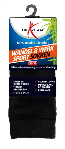 De Online Drogist Lucovitaal wandel werk & sportsokken bamboe 35-38 1pr aanbieding