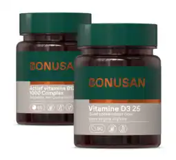 De Online Drogist Bonusan b12 actief 1000mcg + vitamine d3 25mcg/1000 ie - combiset 2 stuks aanbieding