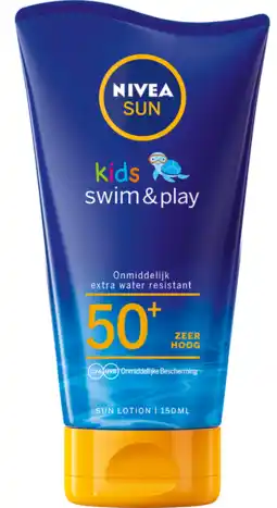 De Online Drogist Nivea sun kids swim & play zonnemelk spf50+ 150ml aanbieding