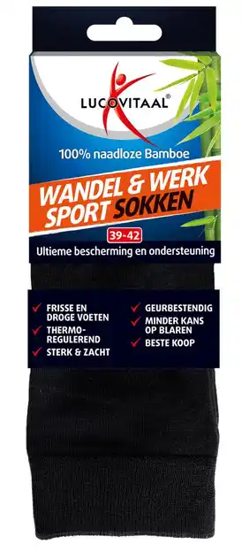 De Online Drogist Lucovitaal wandel werk & sportsokken bamboe 39-42 1pr aanbieding
