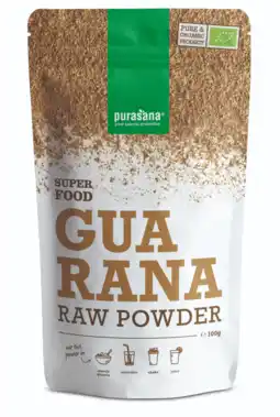 De Online Drogist Purasana guarana raw powder 100gr aanbieding