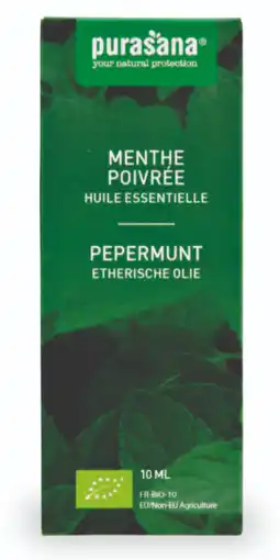 De Online Drogist Purasana etherische olie pepermunt 10ml aanbieding