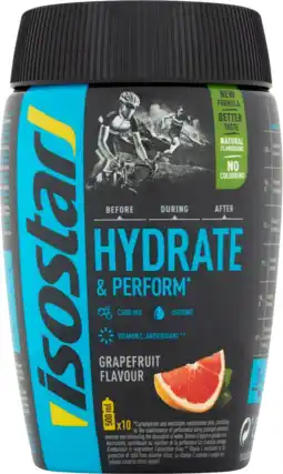 De Online Drogist Isostar energy hydrate & perform powder grapefruit 400gr aanbieding