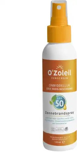 De Online Drogist O'zoleil zonnebrandspray spf50 125ml aanbieding
