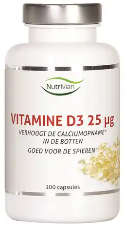 De Online Drogist Nutrivian vitamine d3 25mcg capsules 100sg aanbieding