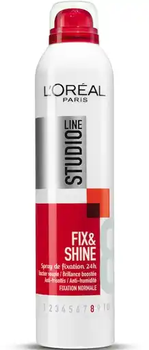 De Online Drogist L'oréal paris studio line fix & shine fixing spray super strong 250ml aanbieding