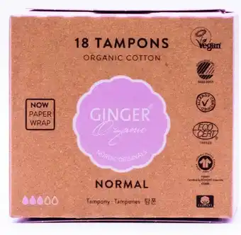 De Online Drogist Ginger organic tampons normal 18st aanbieding