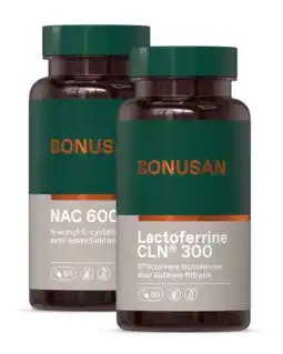 De Online Drogist Bonusan nac 600mg + lactoferrine 300mg - combiset 2 stuks aanbieding