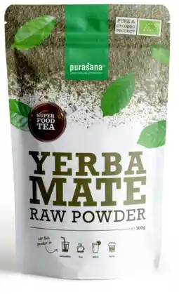 De Online Drogist Purasana yerba mate raw powder 100gr aanbieding