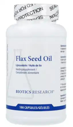 De Online Drogist Biotics flax seed oil softgels 100cp aanbieding