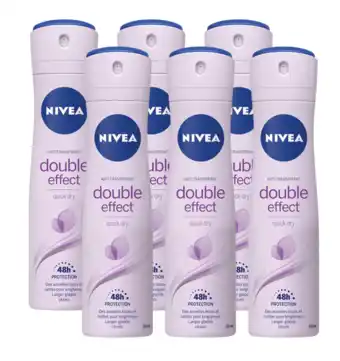 De Online Drogist Nivea double effect deodorant spray voordeelverpakking 6x150ml aanbieding