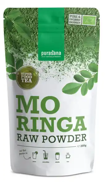 De Online Drogist Purasana moringa raw powder 200gr aanbieding