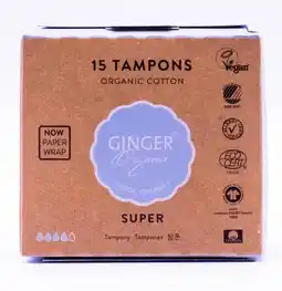 De Online Drogist Ginger organic tampons super 15st aanbieding