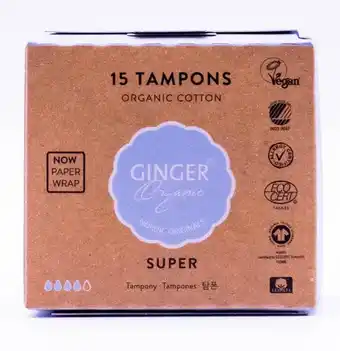 De Online Drogist Ginger organic tampons super 15st aanbieding
