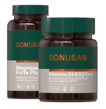 De Online Drogist Bonusan magnesan forte plus + vitamine d3 & k2 - combiset 2 stuks aanbieding