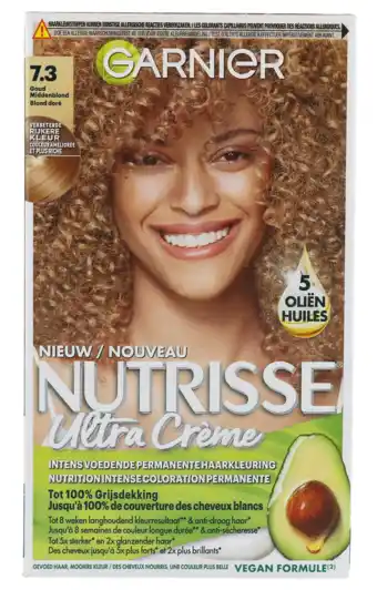 De Online Drogist Garnier nutrisse crème permanente haarverf 7.3 goudblond 1st aanbieding