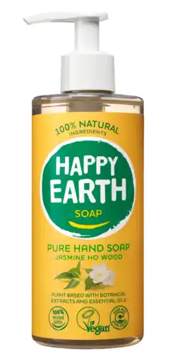 De Online Drogist Happy earth pure handsoap jasmine ho wood 300ml aanbieding