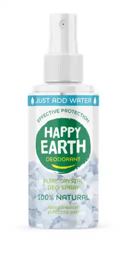 De Online Drogist Happy earth 100% natuurlijke deo just-add-water spray unscented 50gr aanbieding