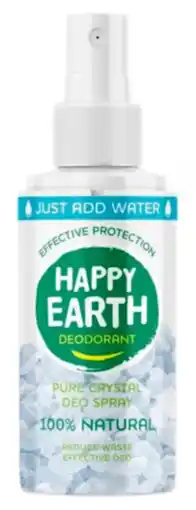 De Online Drogist Happy earth 100% natuurlijke deo just-add-water spray unscented 50gr aanbieding