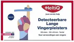 De Online Drogist Heltiq detecteerbare lange vingerpleisters 120x20mm 100st aanbieding