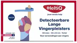 De Online Drogist Heltiq detecteerbare lange vingerpleisters 120x20mm 100st aanbieding