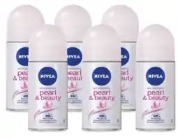 De Online Drogist Nivea pearl & beauty roll-on voordeelverpakking 6x50ml aanbieding