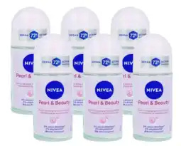 De Online Drogist Nivea pearl & beauty roll-on voordeelverpakking 6x50ml aanbieding