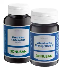 De Online Drogist Bonusan multi vital forte actief + vitamine d3 25mcg/1000 ie - combiset 2 stuks aanbieding