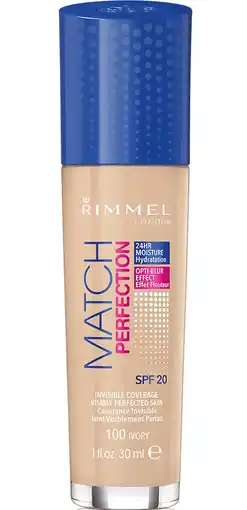 De Online Drogist Rimmel london foundation match perfection 100 ivory 30ml aanbieding